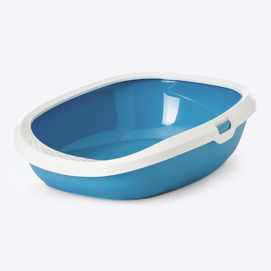 Savic Gizmo Cat Litter Tray with Rim - Blue - 17 x 12 x 5 inches_01