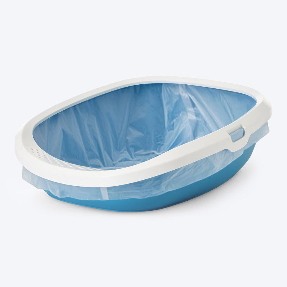 Savic Gizmo Cat Litter Tray with Rim - Blue - 17 x 12 x 5 inches_03