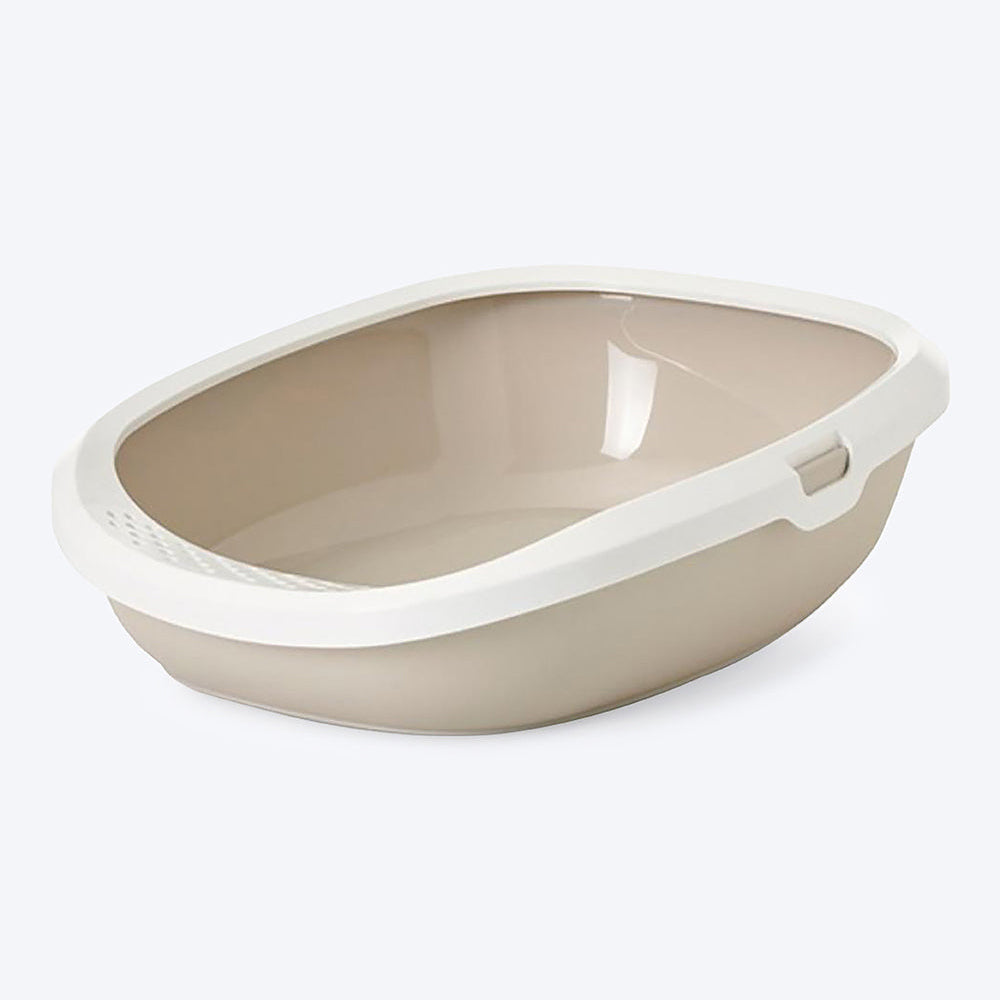 Savic Gizmo Cat Litter Tray with Rim - Mocha