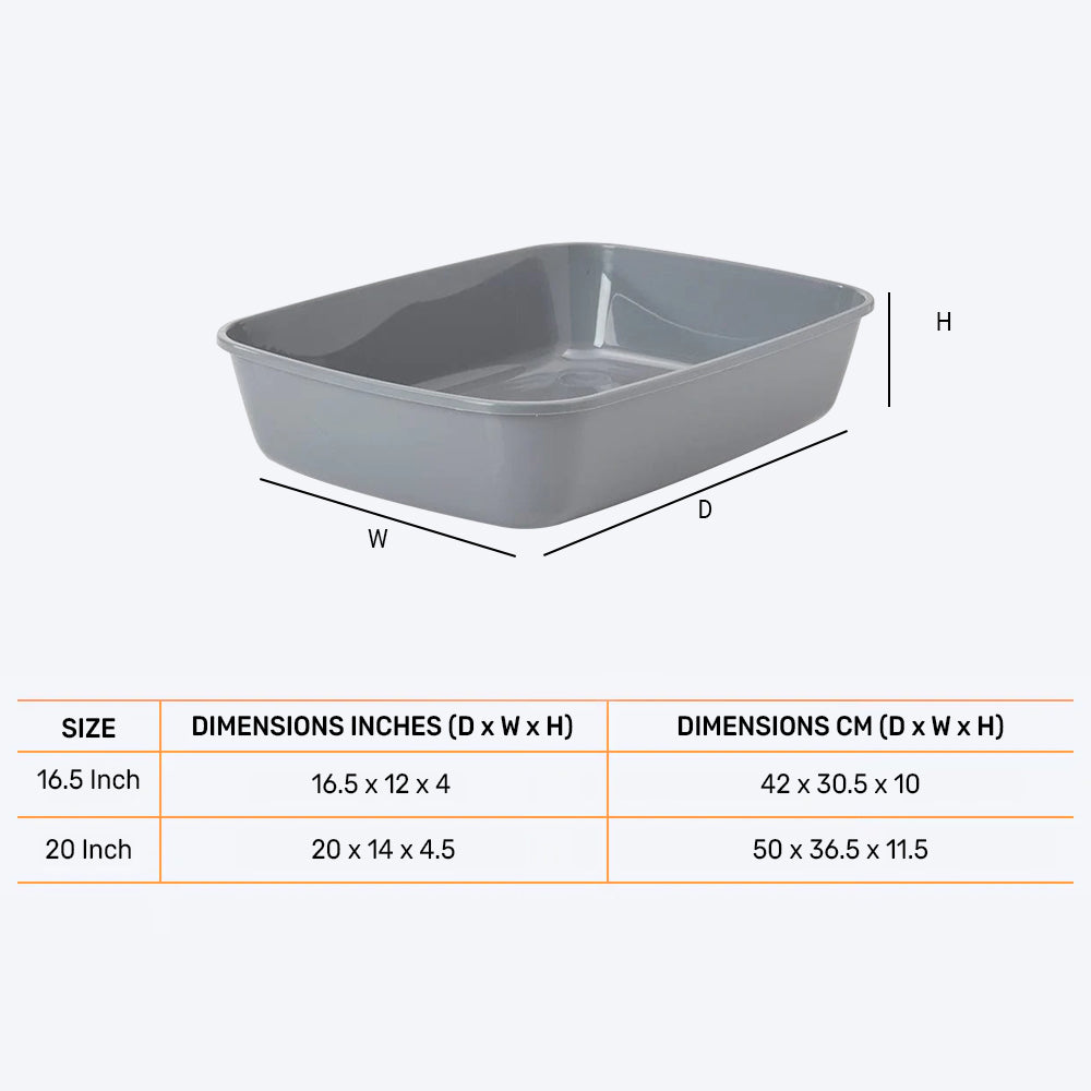 Grey litter outlet tray