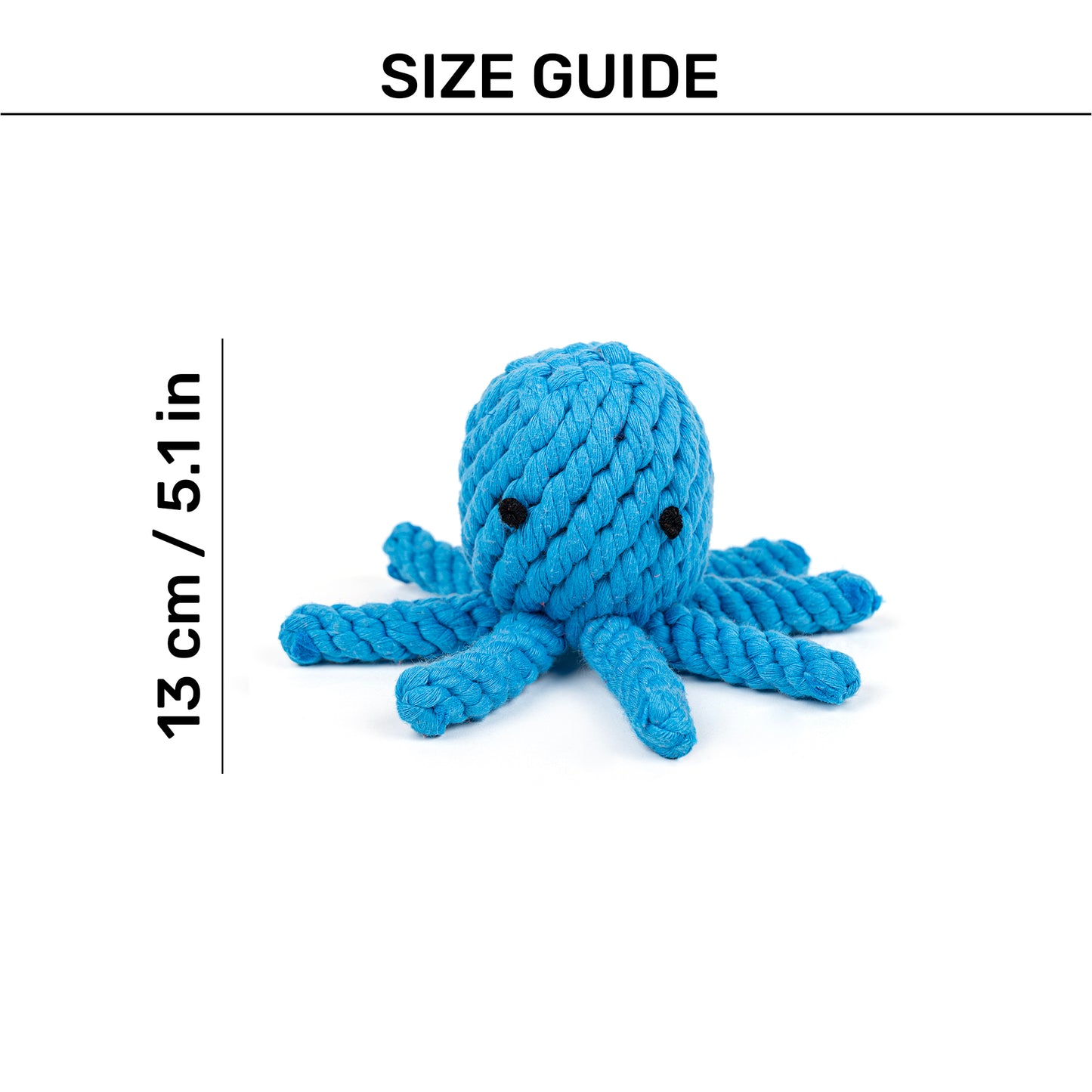 HUFT Tuggables Octopus Rope Toy For Dog - Blue - Heads Up For Tails
