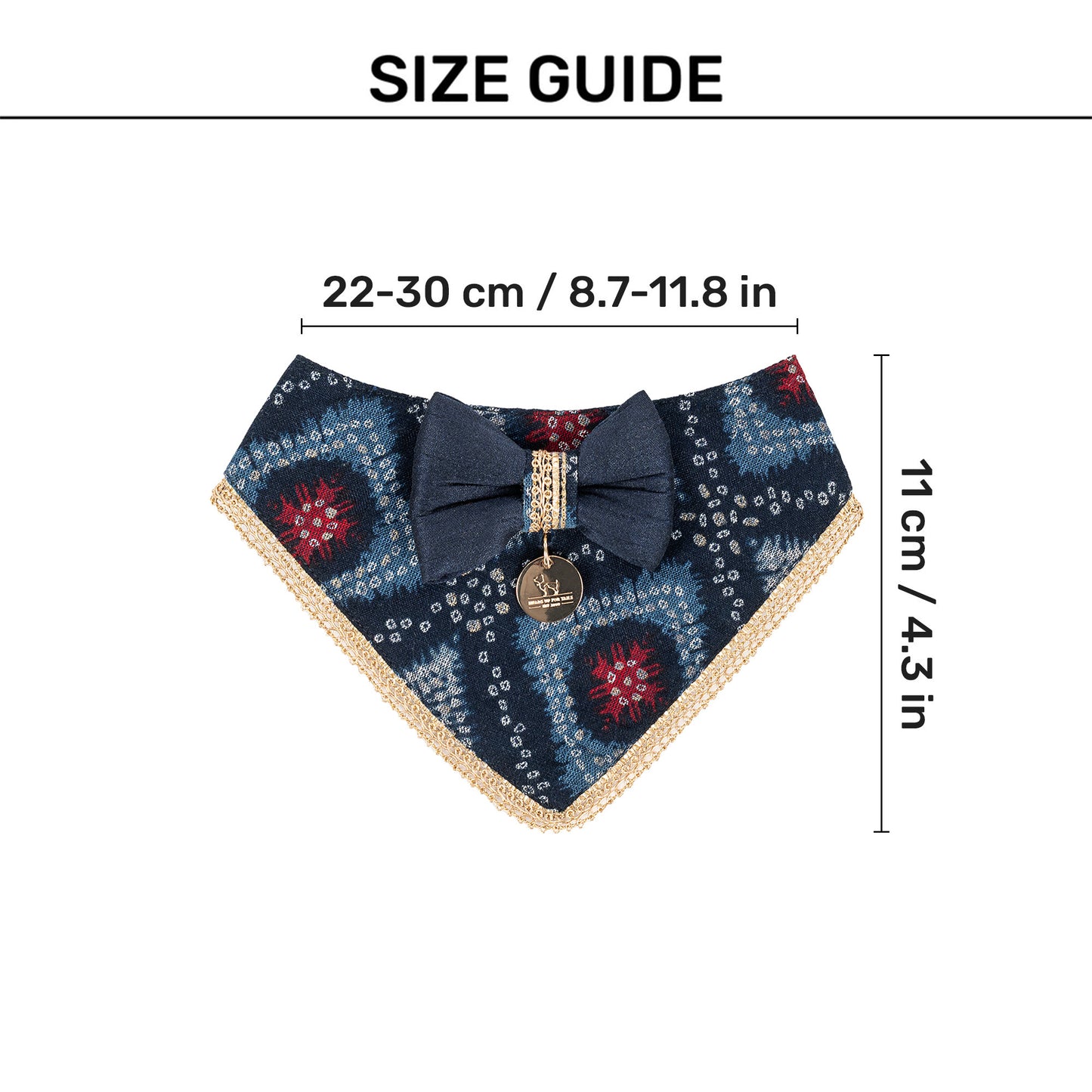 HUFT Rang Riwaz Scarf For Cat & Puppy - Blue - Heads Up For Tails