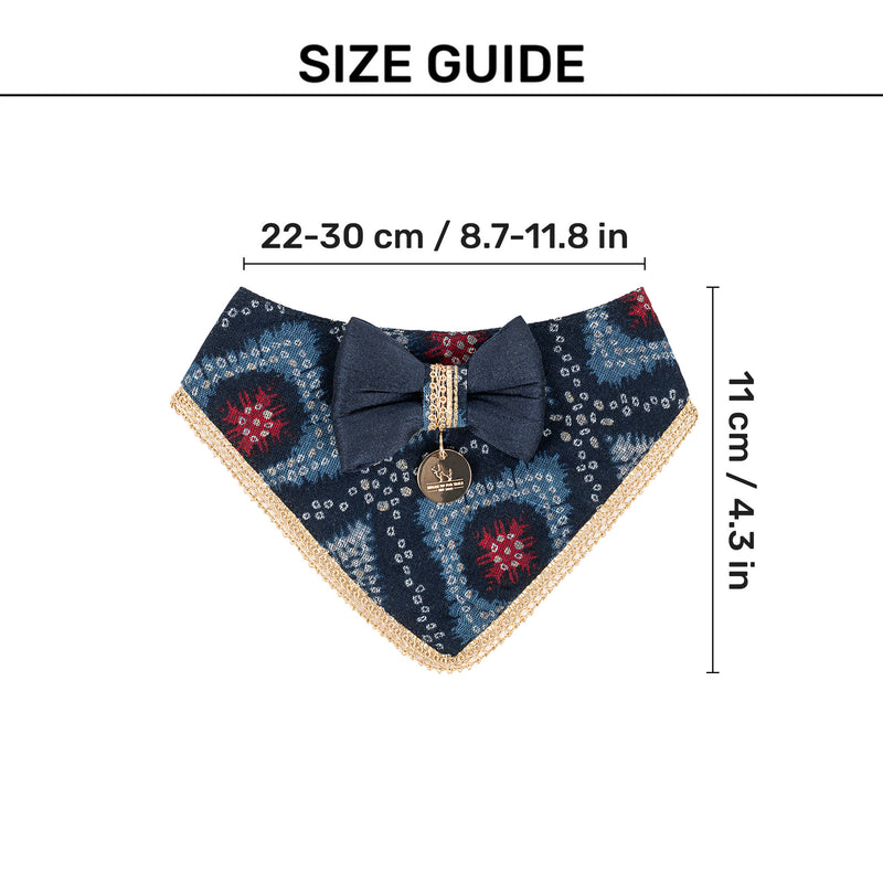HUFT Rang Riwaz Scarf For Cat & Puppy - Blue - Heads Up For Tails