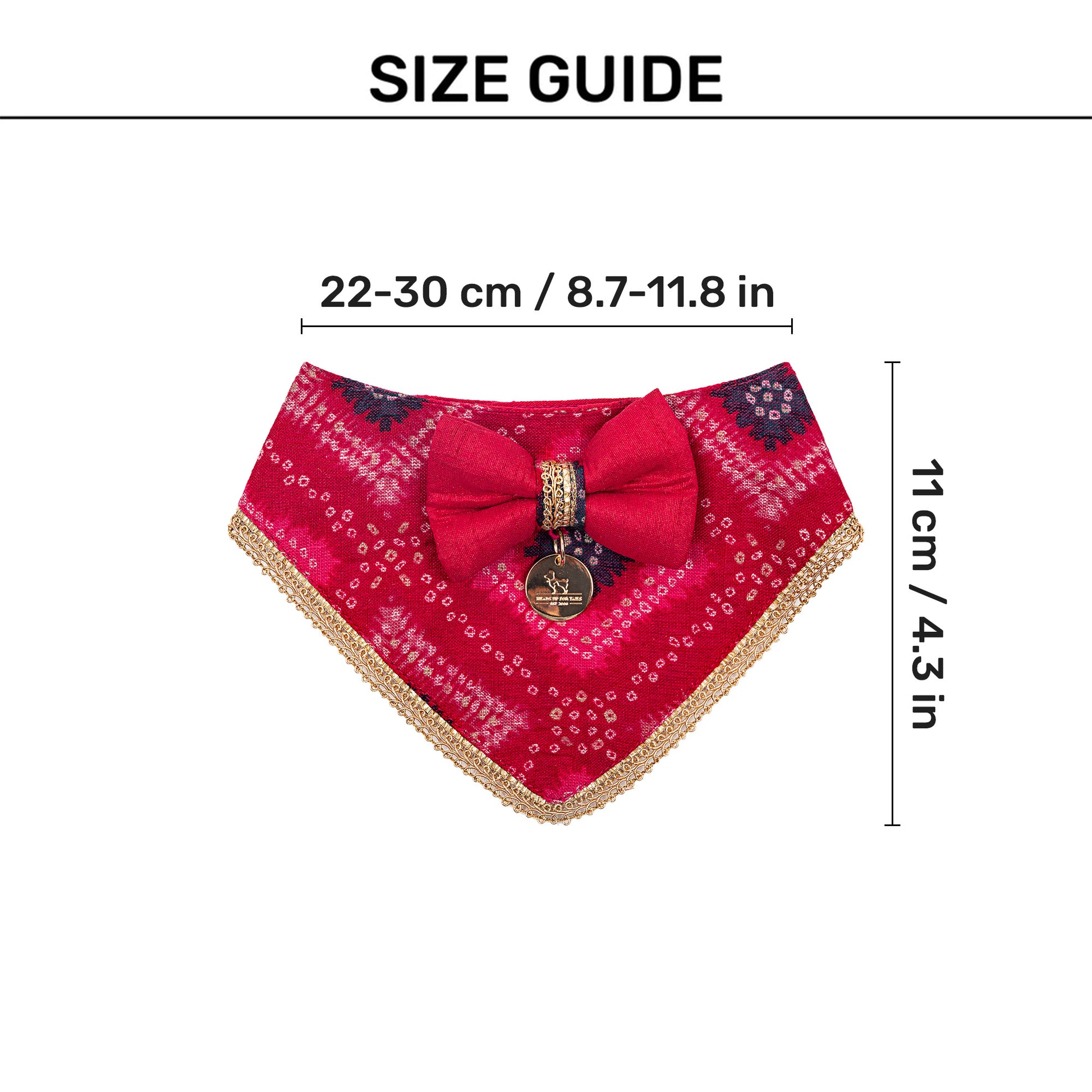 HUFT Rang Riwaz Scarf For Cat & Puppy - Pink - Heads Up For Tails