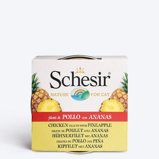 Schesir 40% Chicken Fillets With Pineapple Canned Wet Cat Food - 75 g - Heads Up For Tails