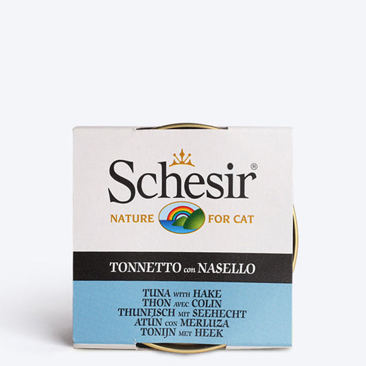 Schesir 51% Tuna with Hake in Jelly Canned Wet Cat Food - 85 g - Heads Up For Tails