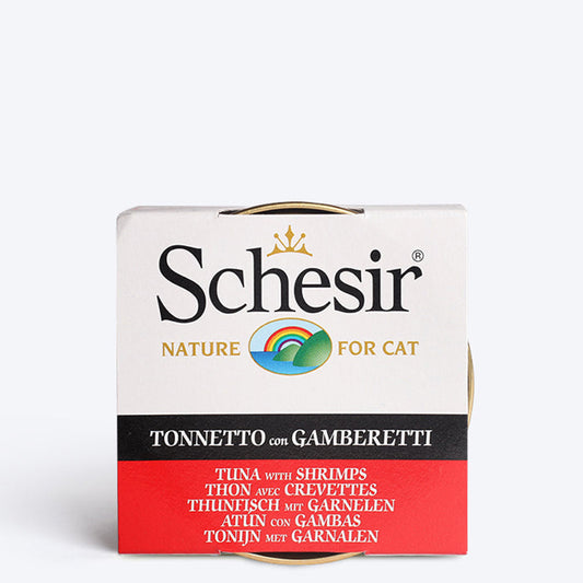 Schesir 51% Tuna with Shrimps Wet Cat Food - 85 g - Heads Up For Tails