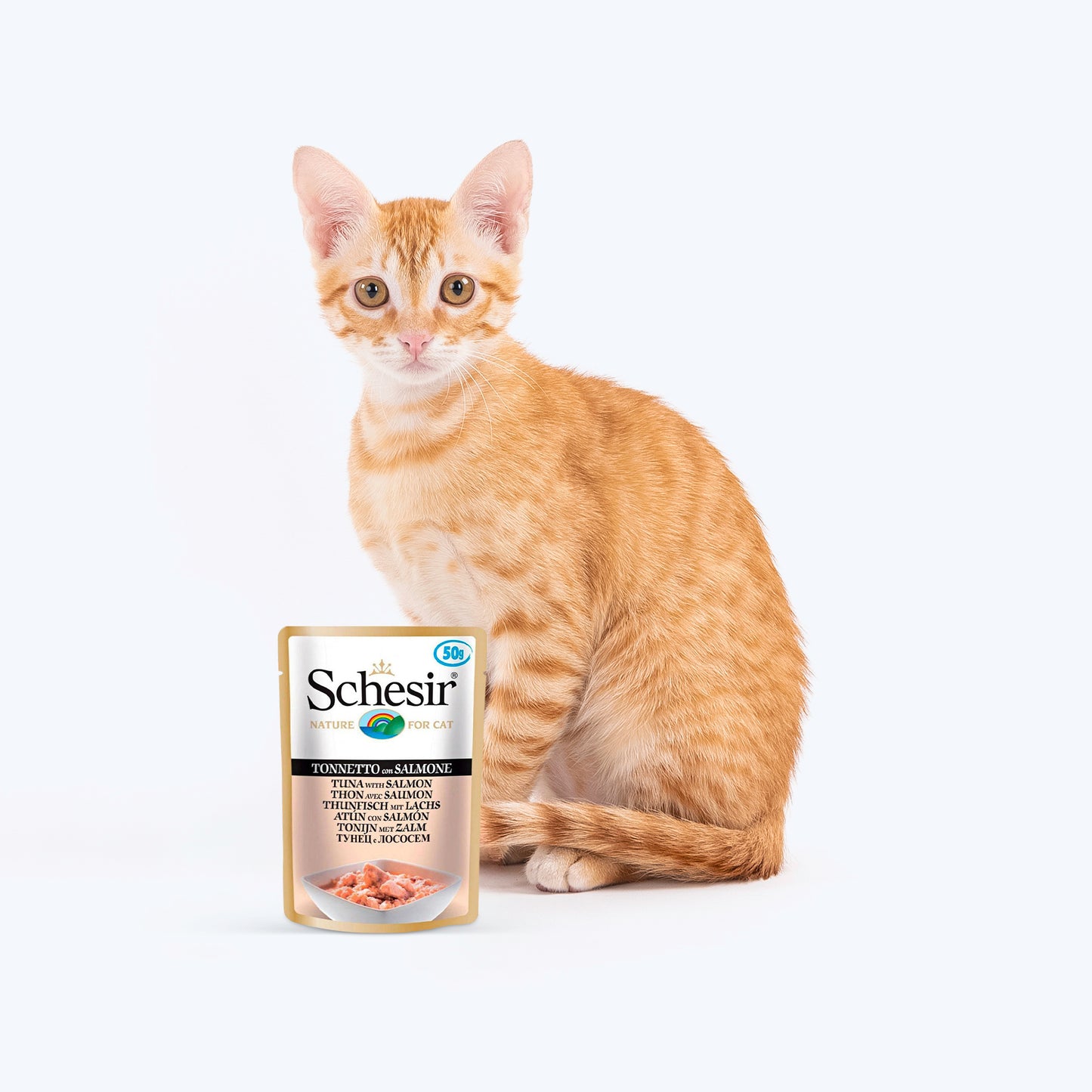 Schesir 55% Tuna with Salmon Wet Cat Food Pouch - 50 g_02