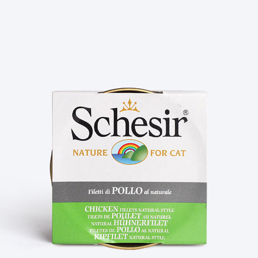 Schesir 57% Chicken Fillets Natural Style Wet Cat Food - 85 g - Heads Up For Tails