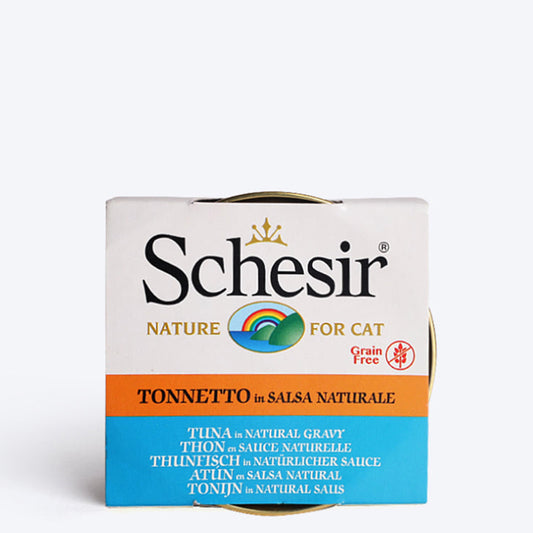 Schesir 57% Tuna in Natural Gravy Wet Cat Food - 70 g - Heads Up For Tails