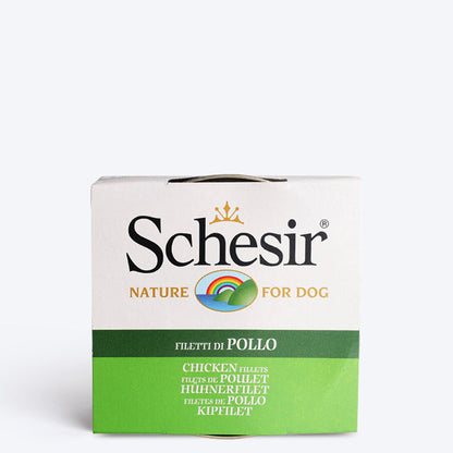 Schesir 67% Chicken Fillets Wet Dog Food - 150 g - Heads Up For Tails