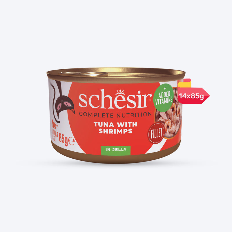 Schesir Tuna with Shrimps Wet Cat Food - 85 g - Heads Up For Tails