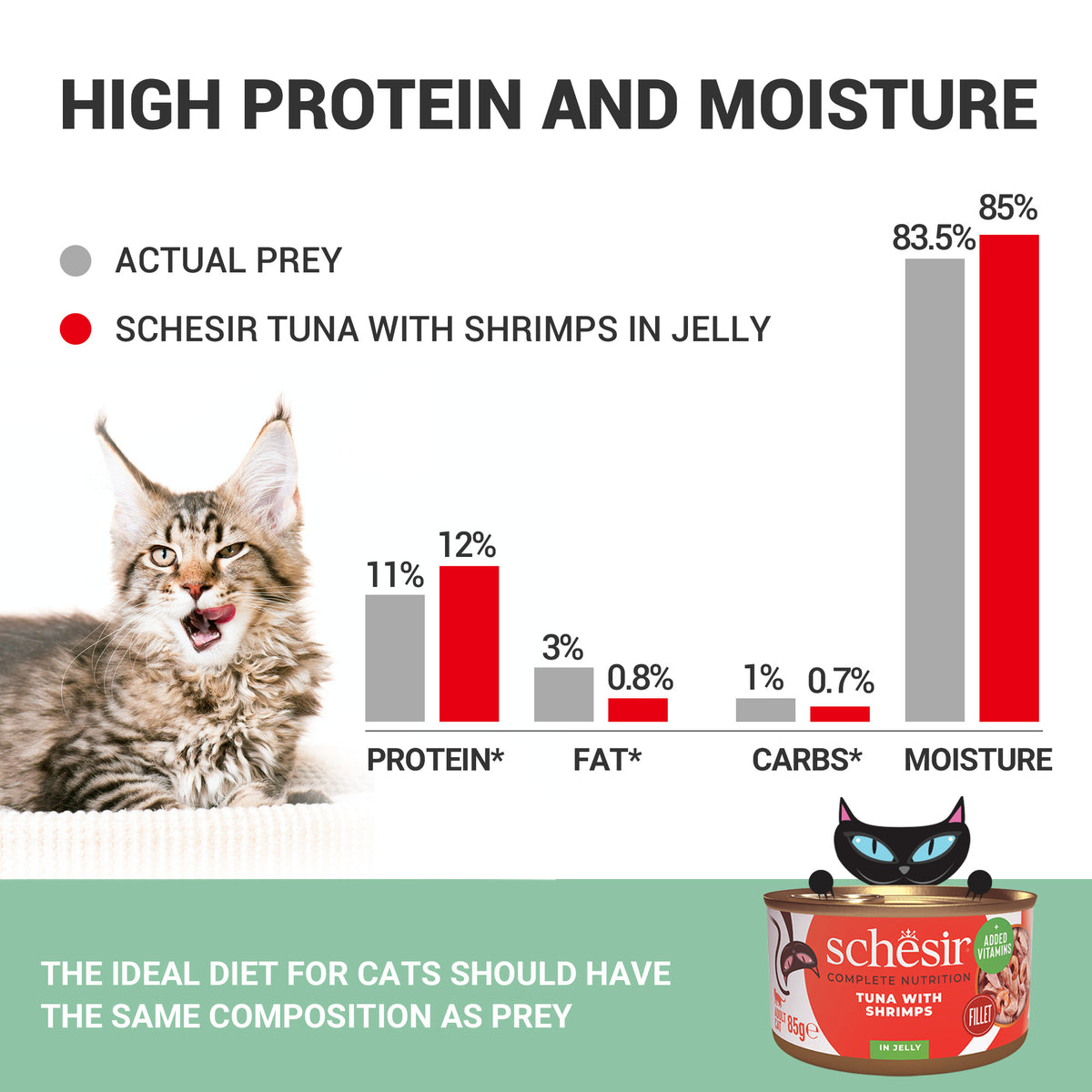 Schesir Tuna with Shrimps Wet Cat Food - 85 g - Heads Up For Tails
