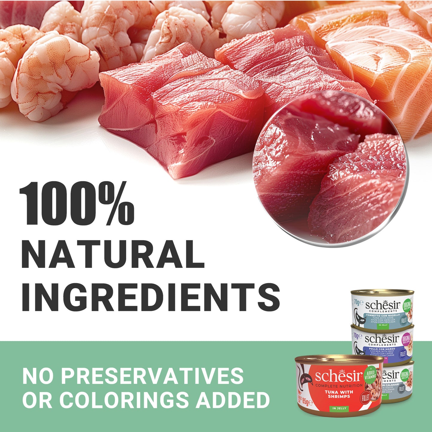 Schesir Tuna with Shrimps Wet Cat Food - 85 g - Heads Up For Tails