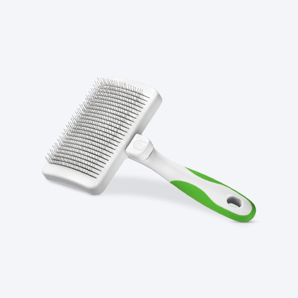 Andis Self Cleaning Slicker Brush For Dogs - White/Lime Green -02
