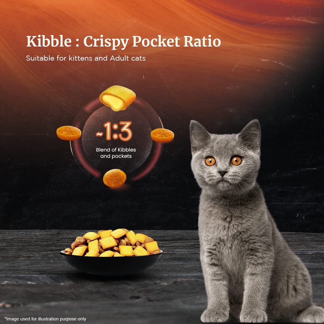 Sheba Kitten & Adult, Chicken Flavour Irresistible Dry Cat Food - Heads Up For Tails