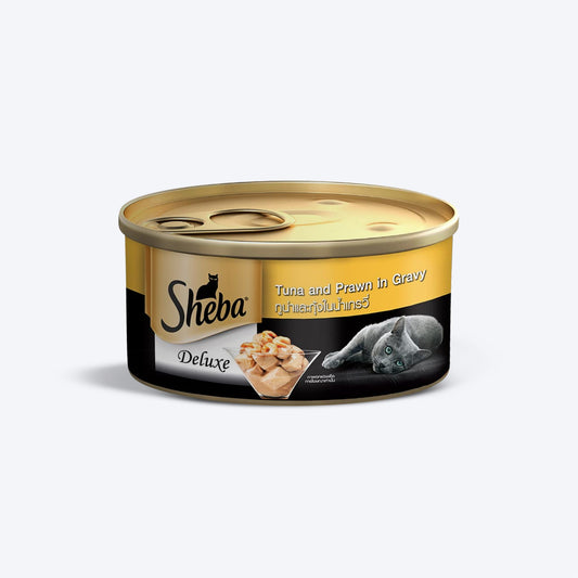 Sheba Tuna Fillets and Whole Prawns in Gravy Adult Wet Cat Food - 85 g packs_01