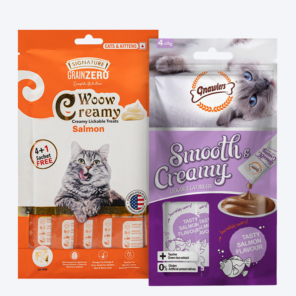 Signature &amp; Gnawlers Salmon Special Treat Combo For Cat