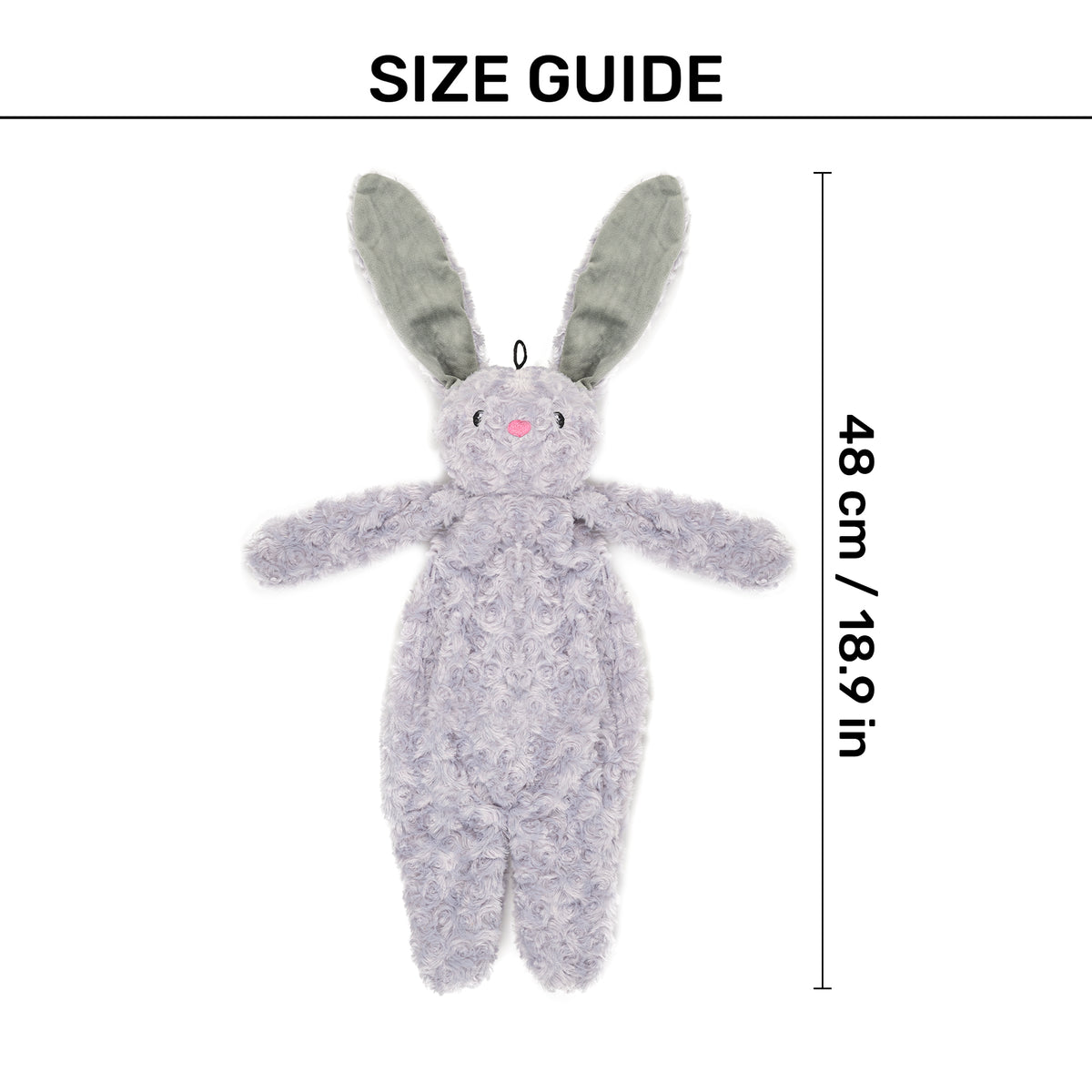 HUFT Bubbly Bunny Plush Toy For Dog - Grey - Heads Up For Tails