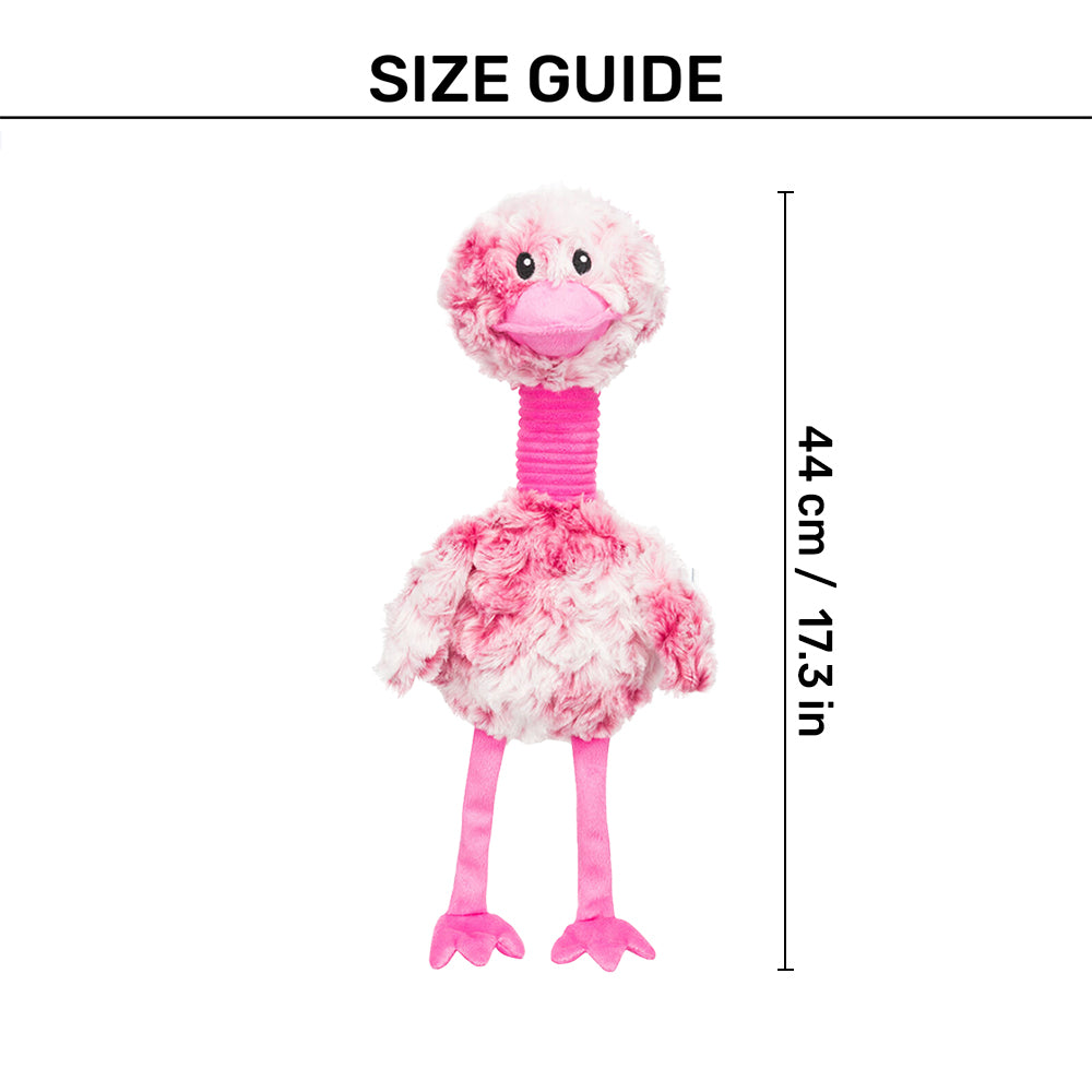 Trixie Bird With Sound Plush Dog Toy Pink 44 cm Heads Up For Tails