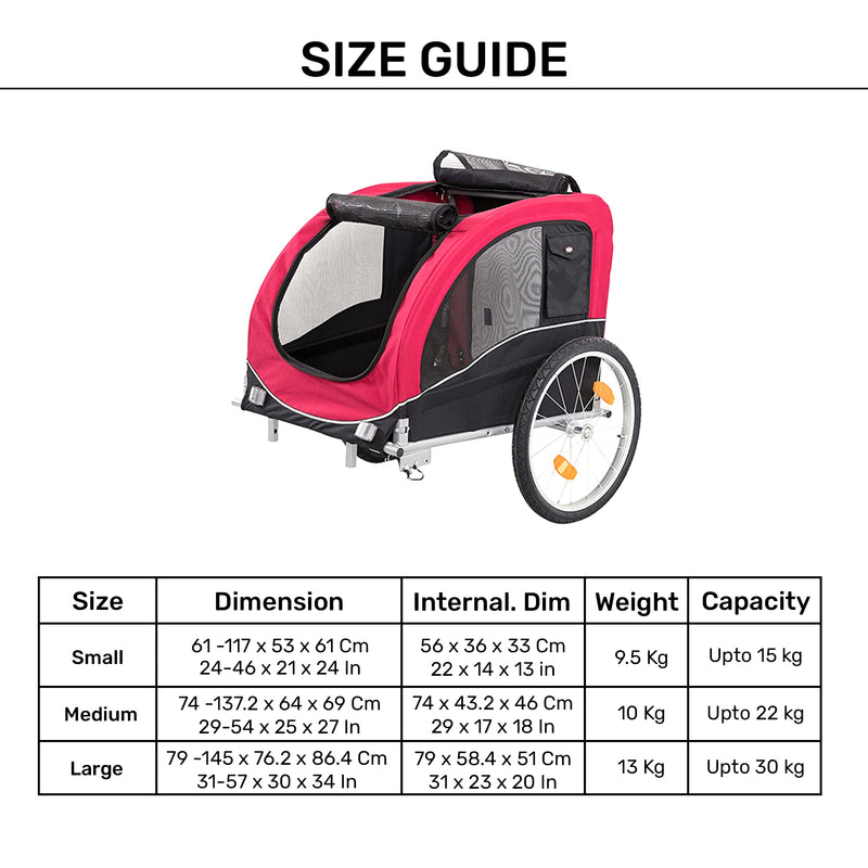 Trixie Red Bicycle Trailer For Dogs - Heads Up For Tails