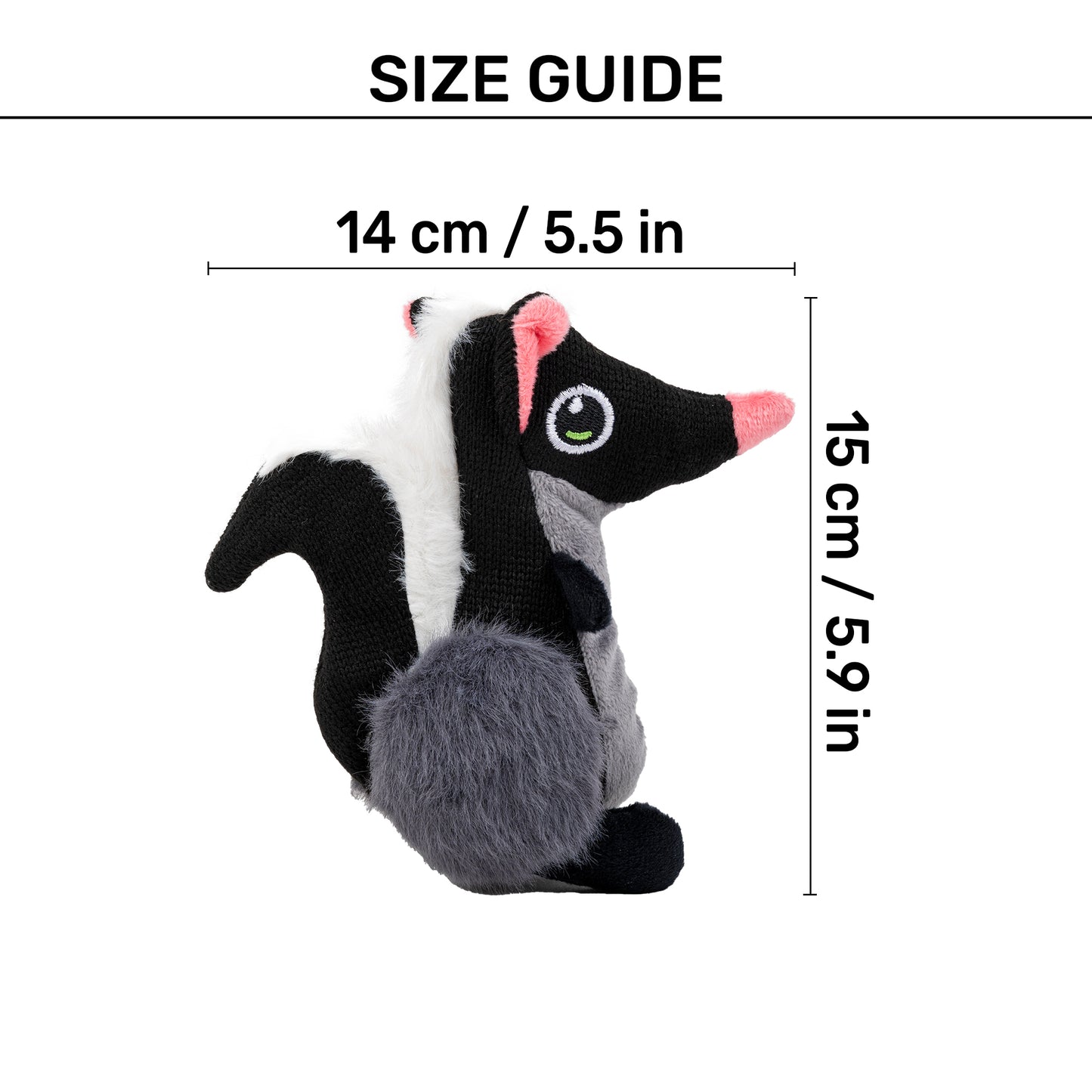 HUFT Sally The Skunk Plush Toy For Dog - Black