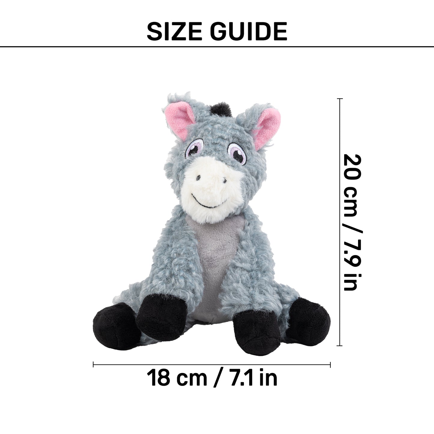 HUFT Donky Donk Plush Toy For Dog - Grey