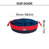 HUFT Cuddle Paws Jute Basket Bed With Cushion For Small Dogs & Cats - Red & Navy - Heads Up For Tails
