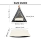 HUFT Personalised Cozy Fort Teepee Tent Bed For Dog & Cat - Charcoal Black - Heads Up For Tails