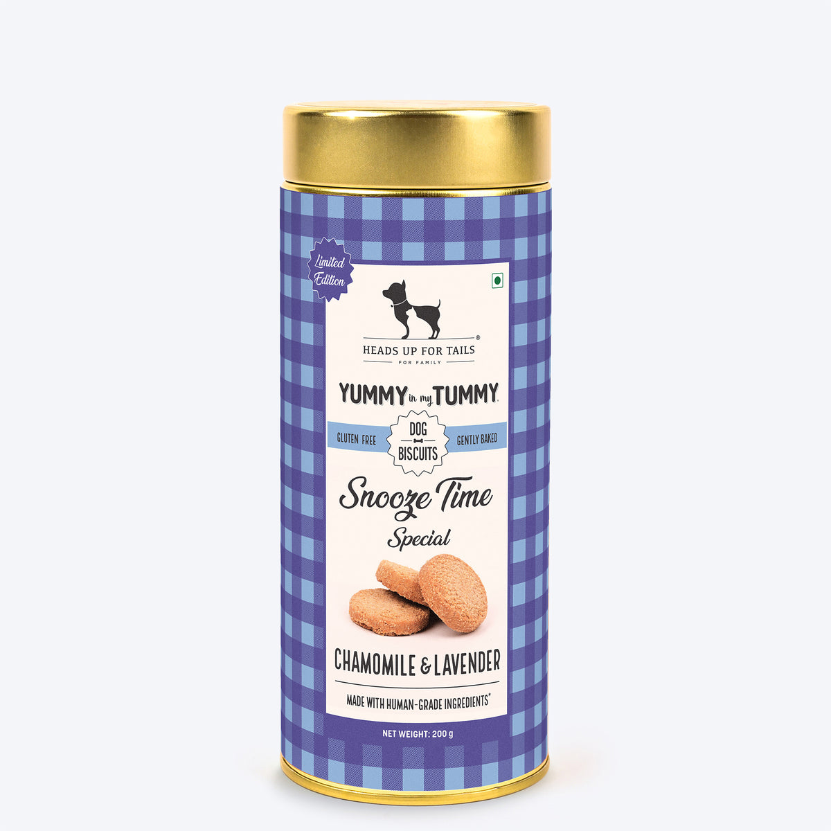 HUFT Yummy In My Tummy Chamomile & Lavender Biscuits 200g, Calming Formula, Gluten-Free, Vegetarian