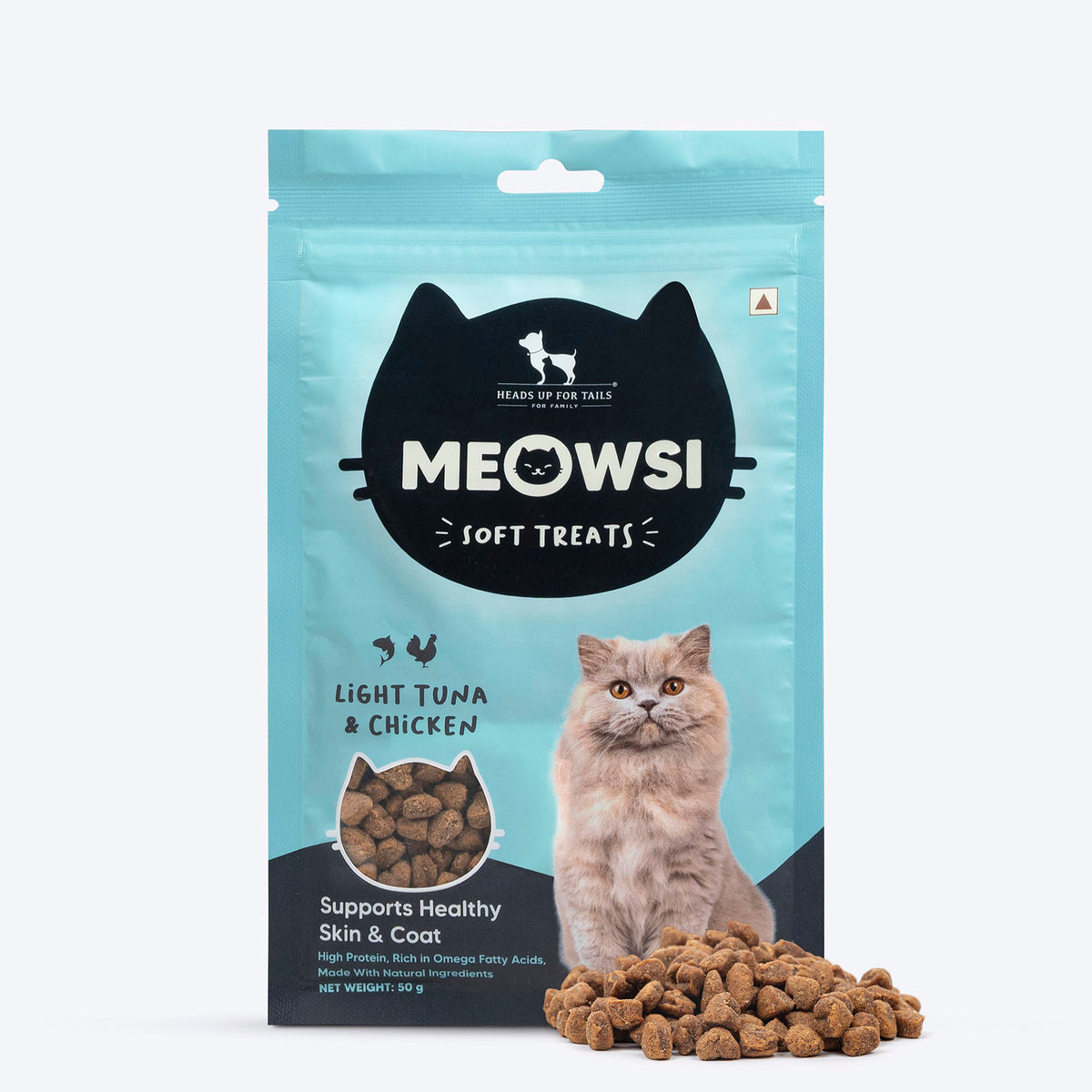 Meowsi Light Tuna & Chicken Soft Cat Treats 50g, High-Protein, Soft Texture, Preservative-Free