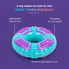Dash Dog Grab & Gnaw Squeaky Toy For Dog - Purple & Blue - Heads Up For Tails