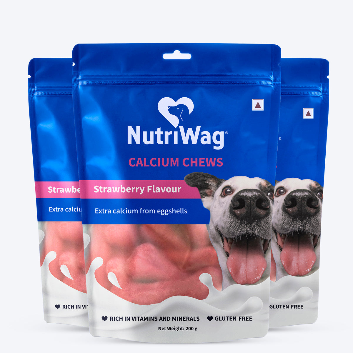 NutriWag Strawberry Calcium Chew Bones Treats For Dog