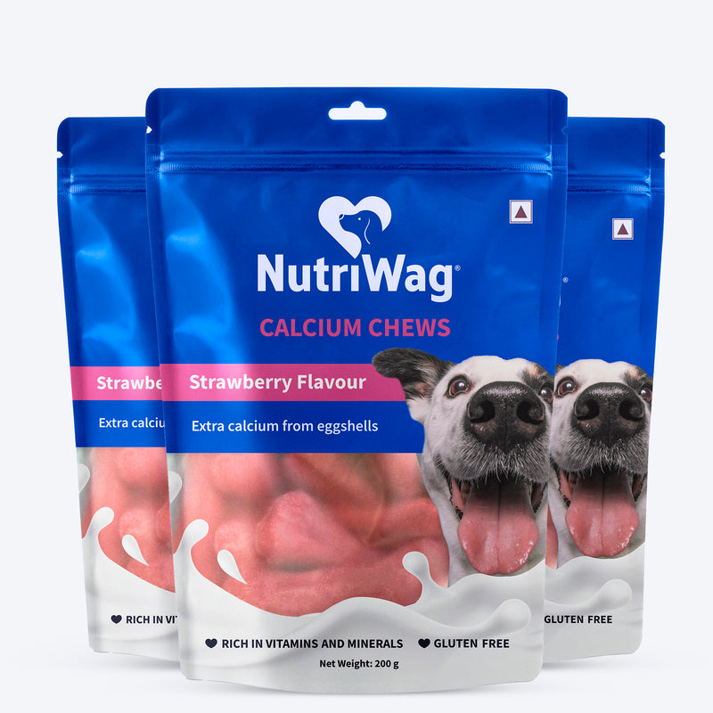 NutriWag Strawberry Calcium Chew Bones Treats For Dog