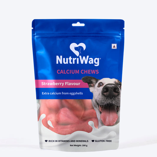 NutriWag Strawberry Calcium Chew Bones Treats For Dog