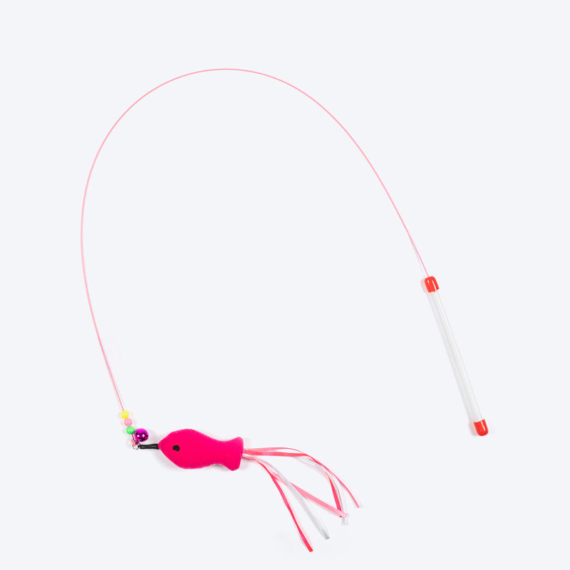 TLC Fishing Rod Wand Toy For Cat - Pink - Heads Up For Tails