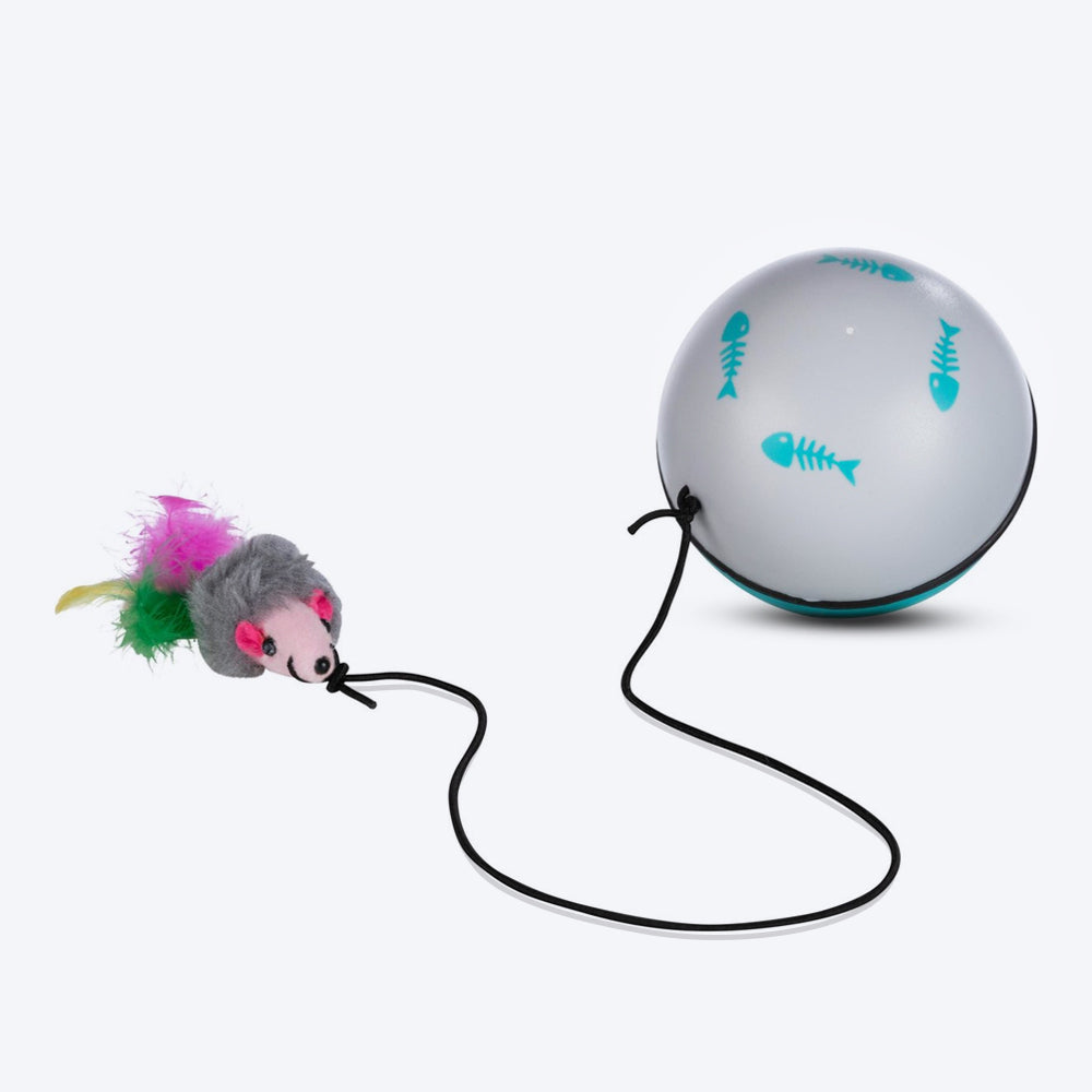 Trixie Turbinio Mouse & Ball With Motor Toy For Cats - Heads Up For Tails