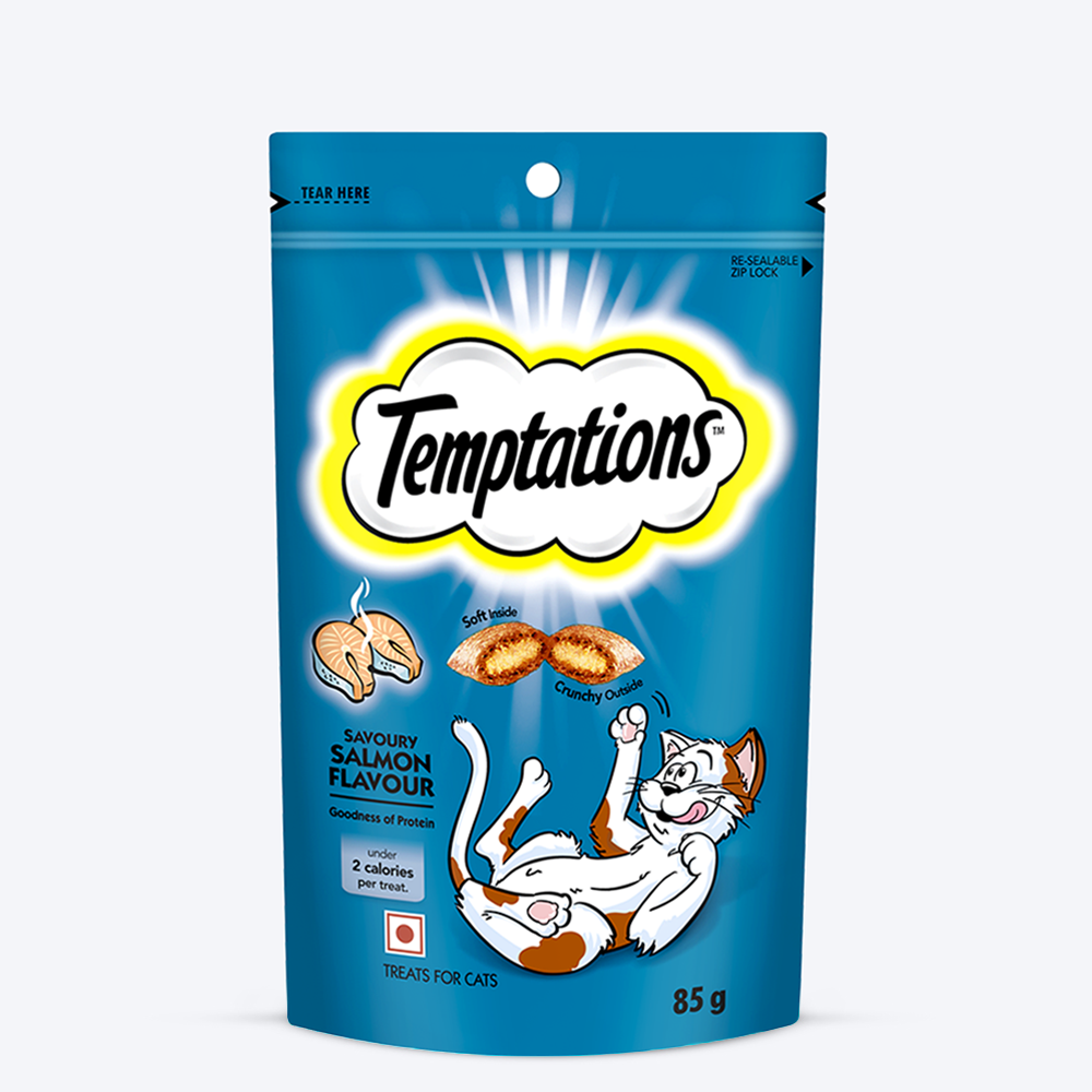 Temptations Cat Treat Savoury Salmon Flavour - 85g - Heads Up For Tails