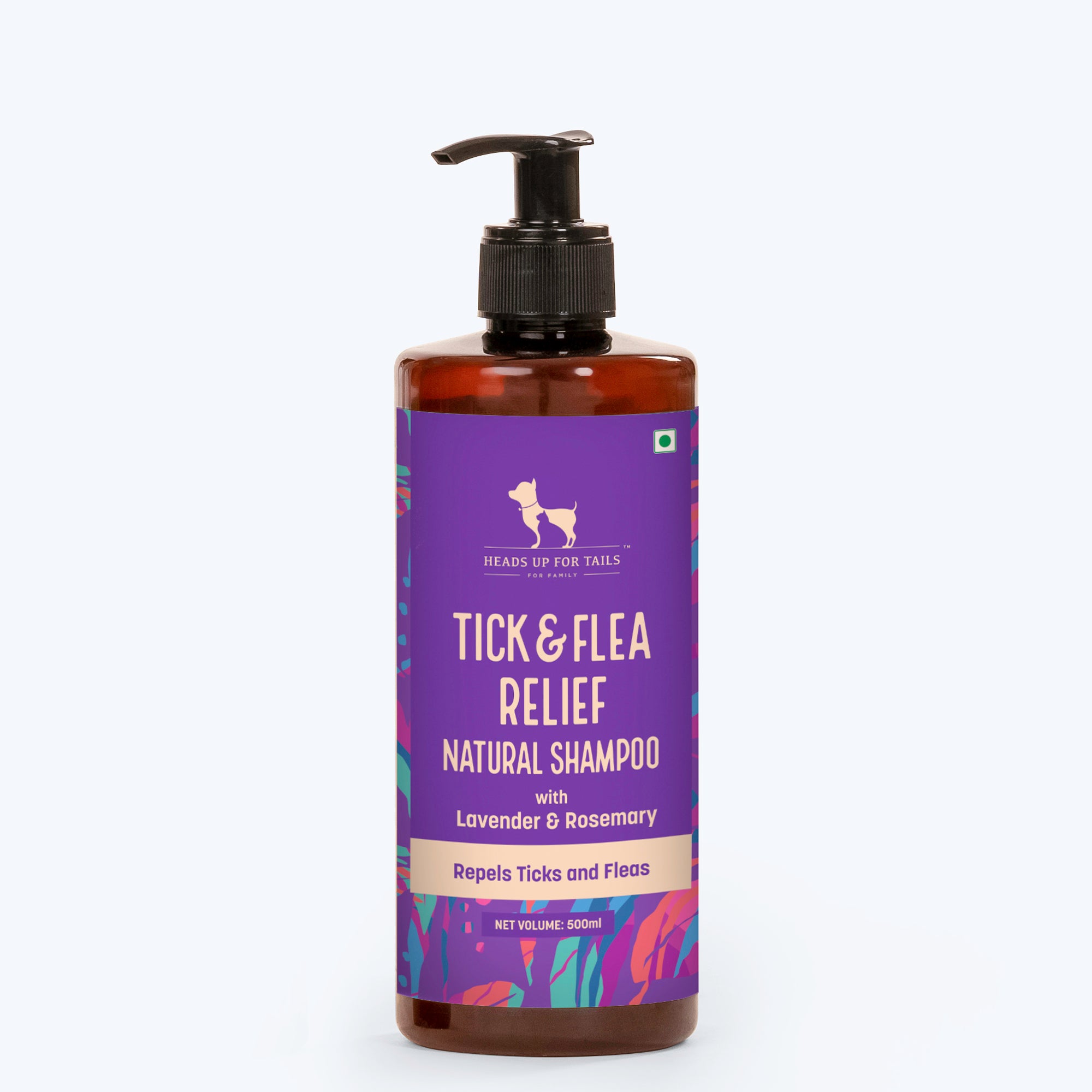 HUFT Natural Tick Flea Repellent Shampoo for Dogs Heads Up For Tails