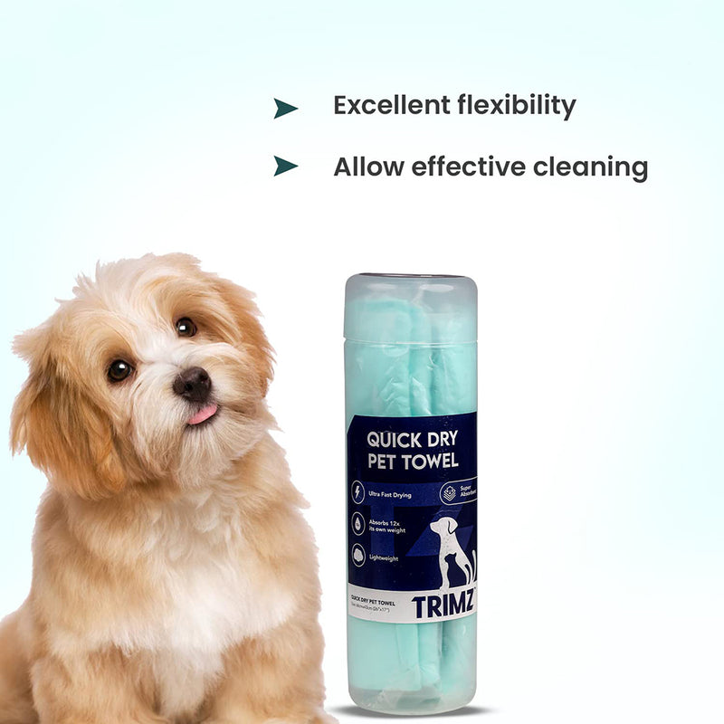 Trimz Quick Dry Absorption Pet Towel - Heads Up For Tails