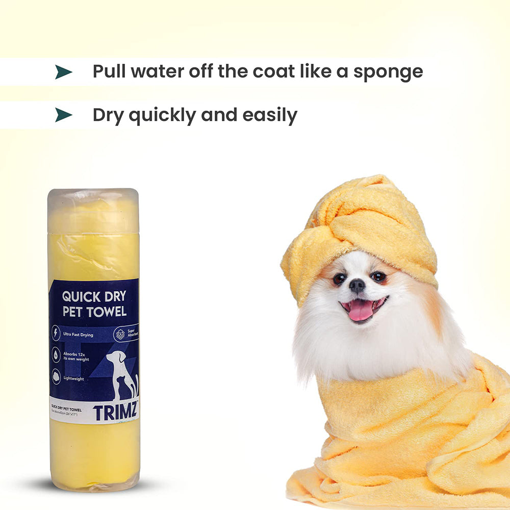 Trimz Quick Dry Absorption Pet Towel - Heads Up For Tails