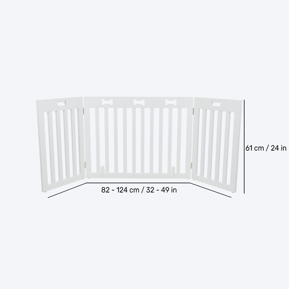 Trixie 3 Parts Dog Gate - White - Small - Heads Up For Tails