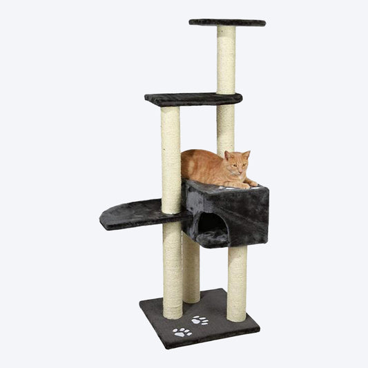 Trixie Alicante Tree Cat Scratching Post - Grey - 4.7 feet - Heads Up For Tails