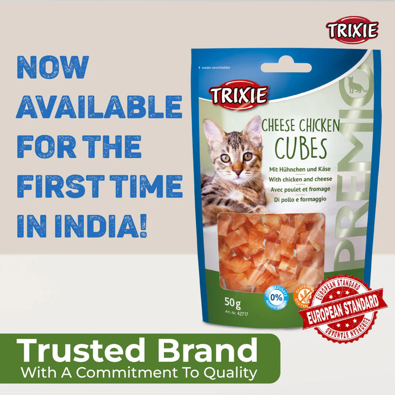 Trixie Premio Cheese Chicken Cubes Cat Treat - 50 g - Heads Up For Tails