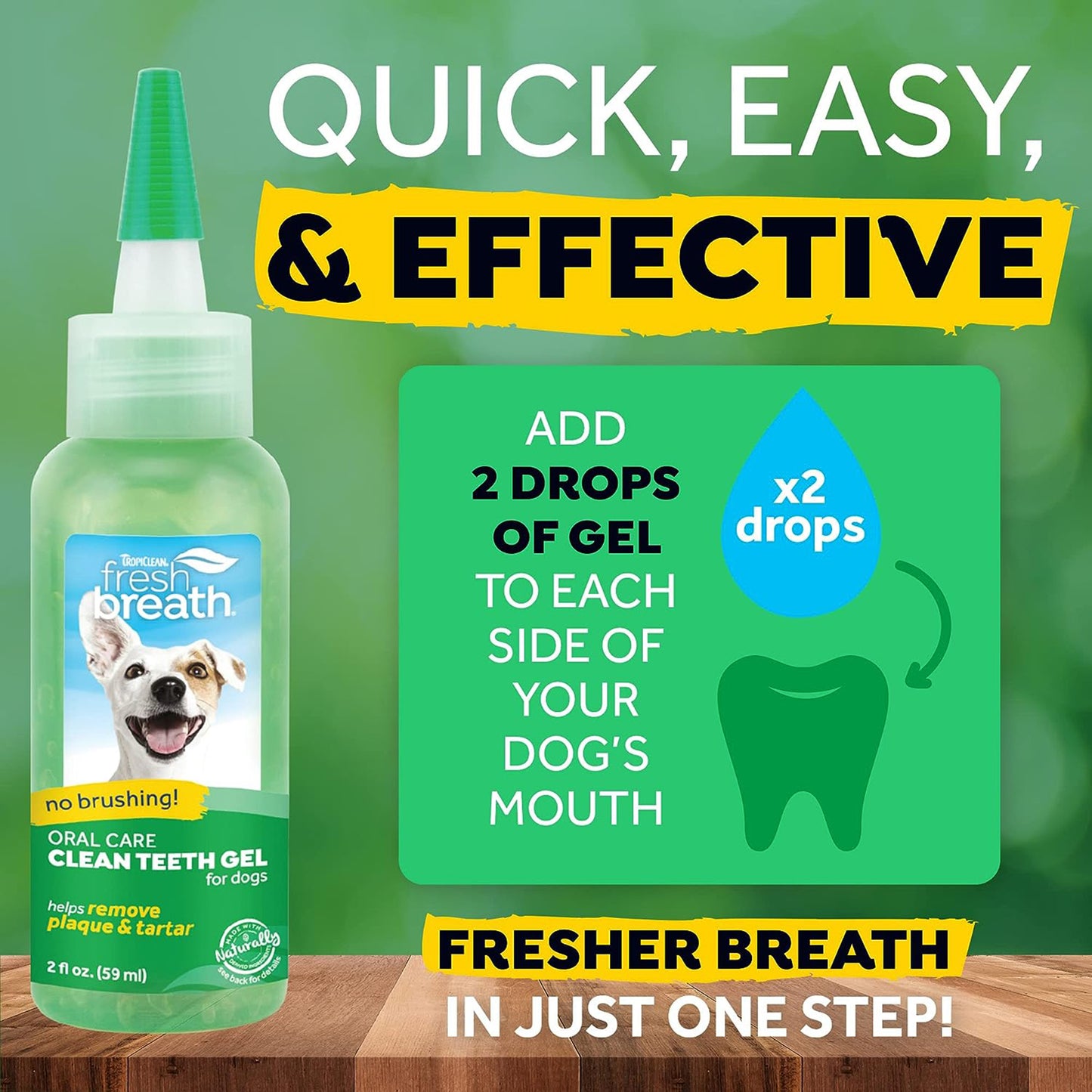 Tropiclean Fresh Breath Clean Teeth Gel for Dogs - Mint - 59 ml -02