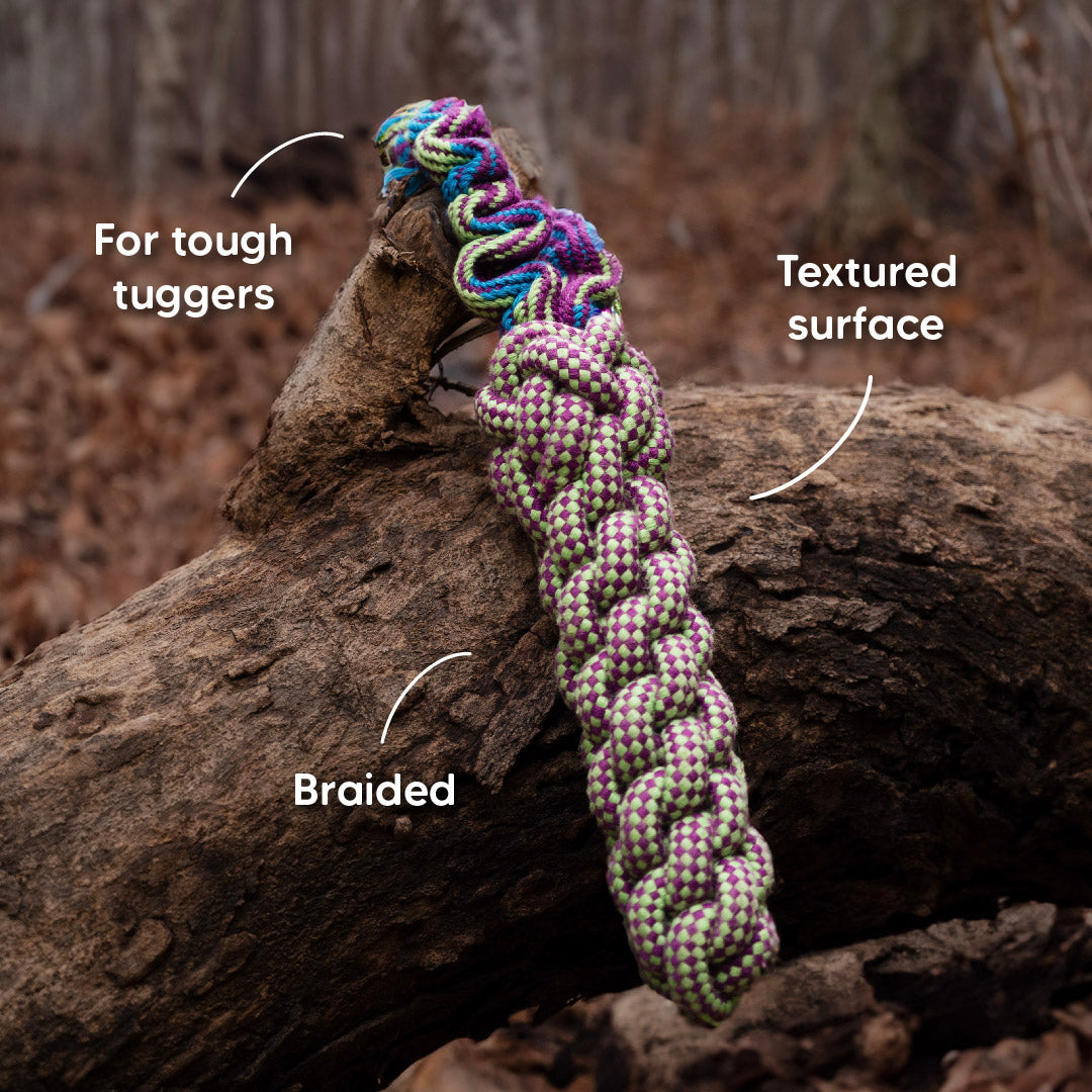 Dash Dog Tug-It-Out Bungee Rope Toy For Dog - Green - Heads Up For Tails