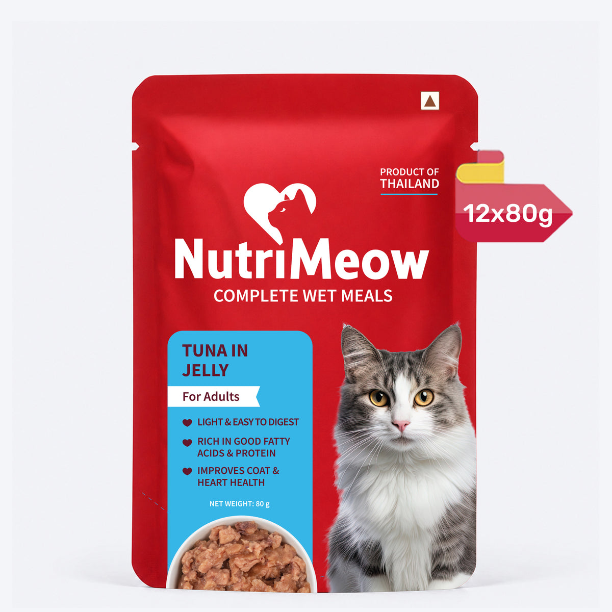 NutriMeow Tuna In Jelly Wet Food For Adult Cat - 80 gm