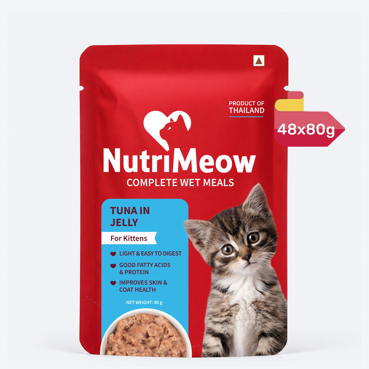 NutriMeow Tuna In Jelly Wet Food For Kitten - 80 gm