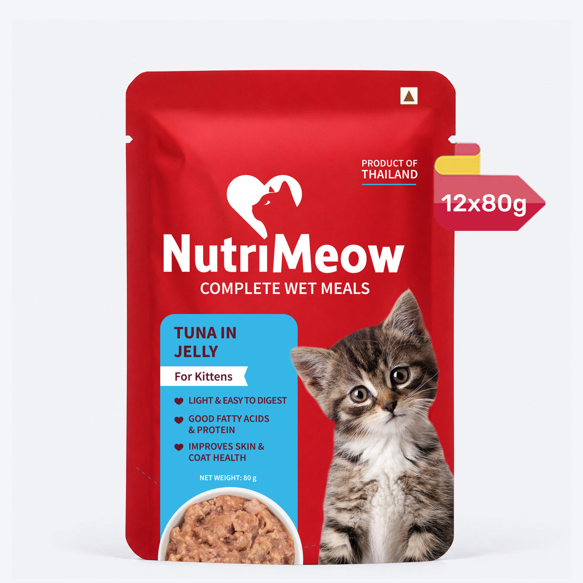 NutriMeow Tuna In Jelly Wet Food For Kitten - 80 gm