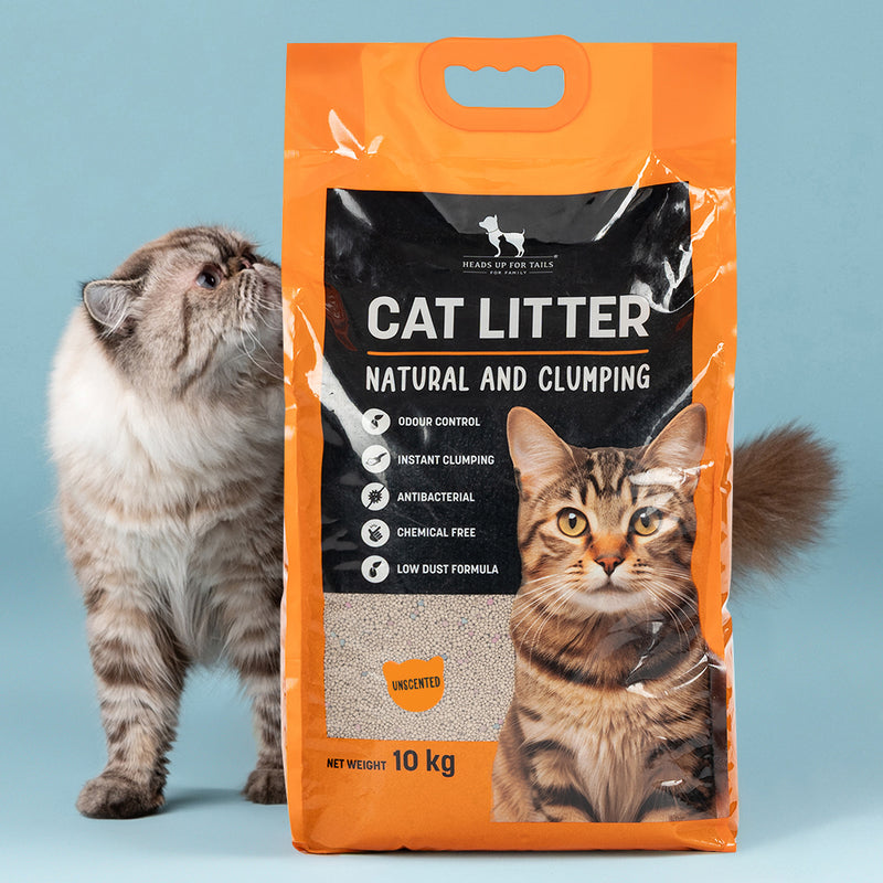 HUFT Cat Litter (Natural & Clumping) - Unscented - 10 kg - Heads Up For Tails